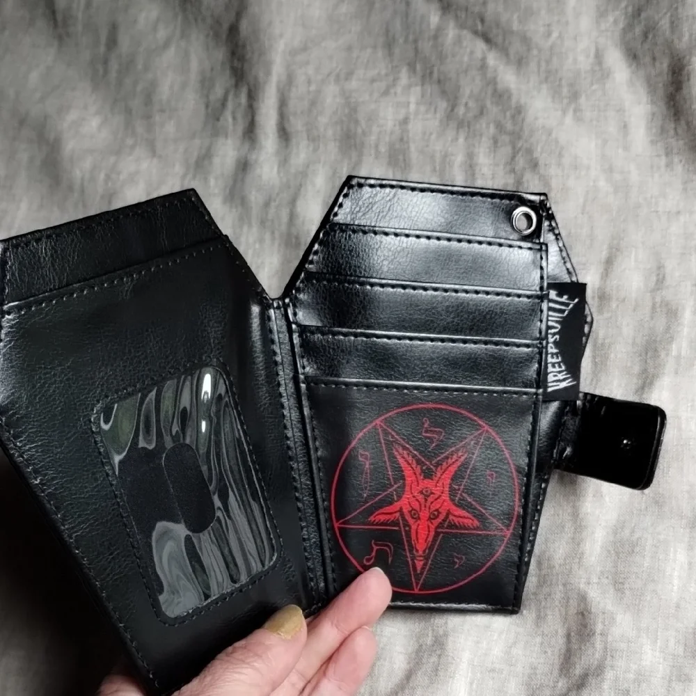 Gothic Baphomet Coffin Shaped Wallet By Kreepsville - Picture 4 of 8